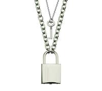 Collier pour couple « You Hold The Key to My Heart » - Cadeau commémoratif - Chaîne en acier inoxydable - Cadenas pour couple