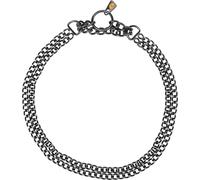 Collier pour dog hs sprenger noir 2 mm double maillons (60 cm)