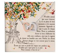 Collier pour femme A notre Petite-Fille, Argent - Idées cadeaux pour elle Collier Personnalisé pour Femme, Anniversaire ou Noël - Coffret avec dédicace comprise (Or - A notre Petite-Fille)