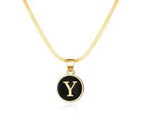 Collier pour femme avec pendentif cœur et chaîne d'ancre, 26 lettres, lettre anglaise, plaque ronde, pendentif, collier, chaîne serpent pour femme