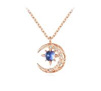 Collier pour femme avec pendentif cœur et chaîne d'ancre, collier ciel étoilé pour femme, étoile et lune, pendentif étoile et lune à huit branches, bijoux fantaisie