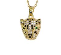 Collier pour femme avec pendentif cœur et chaîne d'ancre en or véritable galvanisé, micropavé léopard, ras du cou vintage en zircon, bijoux