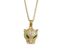 Collier pour femme avec pendentif cœur et chaîne d'ancre en or véritable galvanisé, micropavé léopard, ras du cou vintage en zircon, bijoux