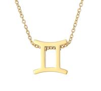 Collier pour femme avec pendentif en forme de cœur et chaîne d'ancre, pendentif douze signes du zodiaque