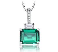 Collier pour femme avec pendentif rectangulaire en argent sterling 925 et nano morganite, idéal comme cadeau de Noël