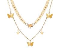 Collier pour femme, chaîne de clavicule, collier ras du cou papillon, magnifique collier plaqué argent doré, court, cadeau romantique pour les vacances d'été, mode N00353