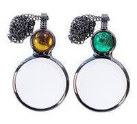 Collier pour femme, collier de loupe 2 pièces pour femme, monocle en alliage élégant, loupe multifonctionnelle pour grand livre de lecture avec zoom, monocle