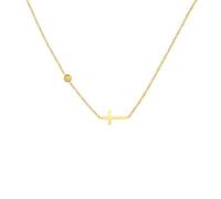 Collier pour femme en acier inoxydable avec croix douze pierres de naissance, Métal