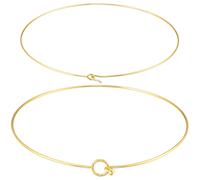 Collier pour femme en acier inoxydable, avec pendentif en forme de cœur et de cercle, réglable, design simple, collier ouvert, bijou en métal : VL534 VL535.