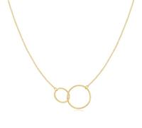 Collier pour femme en argent composé de deux anneaux délicats reliés entre eux. Chaîne en argent, idéale pour la fête des mères, anniversaire... Pendentif femme. Bijoux (Plaqué or)