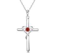 Collier pour femme en argent sterling 925 avec pendentif en forme de cœur et pierre de naissance - Minimaliste, personnalisé et polyvalent souvenir d'anniversaire, Mittelgroße, Argent, Non