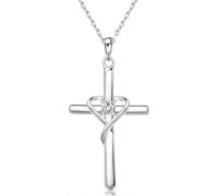 Collier pour femme en argent sterling 925 avec pendentif en forme de cœur et pierre de naissance - Minimaliste, personnalisé et polyvalent souvenir d'anniversaire, Mittelgroße, Argent, Non