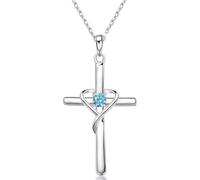 Collier pour femme en argent sterling 925 avec pendentif en forme de cœur et pierre de naissance - Minimaliste, personnalisé et polyvalent souvenir d'anniversaire, Mittelgroße, Argent, Non