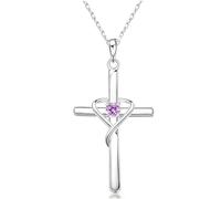 Collier pour femme en argent sterling 925 avec pendentif en forme de cœur et pierre de naissance - Minimaliste, personnalisé et polyvalent souvenir d'anniversaire, Mittelgroße, Argent, Non