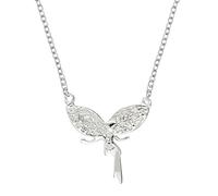 Collier pour Femme en Argent Sterling 925 et oxyde de Zirconium avec Ailes d'esprit de fée, 43 cm