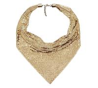 Collier pour femme en métal à paillettes - Collier punk pailleté - Triangle - Écharpe hip-hop - Accessoire tendance - Cadeau de décoration pour rave, fête, banquet, quotidien, boîte de nuit