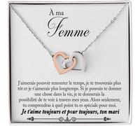 Collier pour femme Or,Argent Idées cadeaux pour elle événement spécial,Anniversaire ou Noël Coffret avec dédicace comprise Or À ma