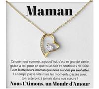 Collier pour femme Or,Argent Idées cadeaux pour elle événement spécial,Anniversaire ou Noël Coffret avec dédicace comprise Or Maman