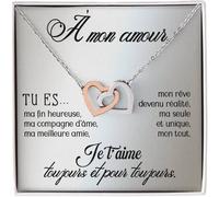 Collier pour femme Or,Argent Idées cadeaux pour elle événement spécial,Anniversaire ou Noël Coffret avec dédicace comprise Or À mon