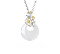 Collier pour Femme Pendentif Fleur En Argent Sterling 925 Collection De 12 Divinités Florales Bijoux De Luxe Artisanat D'Exception Idéal pour La Saint-Valentin Les Anniversaires et Les Fêtes. Mot