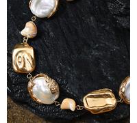 Collier pour femme, premium/élégant/chic/pour tous les jours/minimaliste, perle/cristal, plaqué or 18 carats, pour maman/femme/fille/mère, été/plage/bal/fête/vacances, fiançailles/mariage/promesse, ma