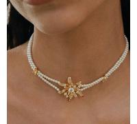 Collier pour femme, premium/élégant/chic/pour tous les jours/minimaliste, perle/cristal, plaqué or 18 carats, pour maman/femme/fille/mère, été/plage/bal/fête/vacances, fiançailles/mariage/promesse, ma
