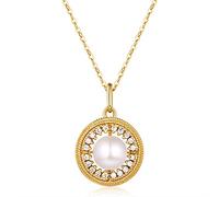Collier pour femmes, perle d'eau douce naturelle, zircon, diamant, cadeau de saint valentin