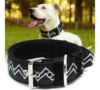 Collier Pour Grands Chiens NeckShield Kontroll - Collier Pour Chien De 5 cm De Large Avec Rembourrage Extra Épais Et Poignée, Sécurité Certifiée SGS, Protection Professionnelle,43-50cm,Noir De Carbone