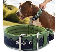 Collier pour Grands Chiens NeckShield Kontroll - Collier pour Chien De 5 cm De Large avec Rembourrage Extra Épais Et Poignée, Sécurité Certifiée SGS, Protection Professionnelle,43-50cm,Vert