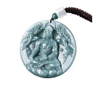 Collier pour homme avec pendentif bouddha en jadéite - Designer de luxe - Amulette sculptée - Talismans - Véritable pierre