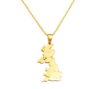 Collier pour homme avec pendentif carte du Royaume-Uni de Grande-Bretagne et d'Irlande du Nord