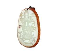 Collier pour homme avec pendentif dragon du zodiaque chinois sculpté à la main en jade rouge naturel