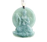 Collier pour homme avec pendentif émeraude véritable jade bleu naturel Lao Zi Pendentif Collier Bijoux sculptés Amulette Cadeau Certificat