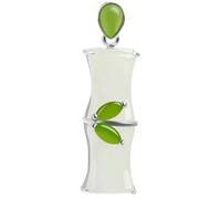 Collier pour homme avec pendentif en bambou naturel blanc et vert Hetian Jade sculpté