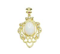 Collier pour homme avec pendentif en forme de feuille de jade blanc - Style ethnique à grain fin - Unisexe