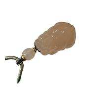 Collier pour homme avec pendentif en jade afghan rose clair en poudre de racine de lotus Xi Wang collier style femme collier pendentif lien épiphyte jade blanc collier pendentif