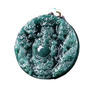 Collier pour homme avec pendentif en jadéite Dieu de la richesse - Pierre précieuse naturelle - Bijoux en pierre véritable - Cadeau pour femme - Talismans de jade