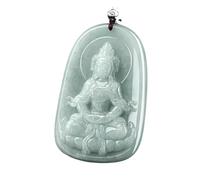 Collier pour homme avec pendentif en jadéite Guanyin véritable bijoux sculptés amulette vintage pierre talismans charme luxe jade designer
