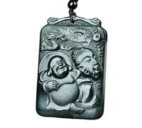 Collier pour homme avec pendentif exquis en jade Turandot « Moment of Decision » - Design original fabriqué à la main - Quartz fumé - Forme géométrique - Collier unisexe