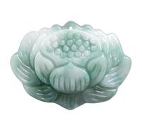 Collier pour homme avec pendentif fleur de lotus en jadéite - Collier vert sculpté en jade - Bijoux tendance - Cadeaux pour homme et femme