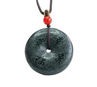 Collier pour homme avec pendentif hexagonal en jade naturel style antique gravé Tour Qing Dynastie Design en vrac Cadeau personnalisable