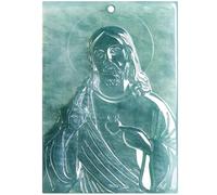 Collier pour homme avec pendentif Jésus en jadéite - Accessoires de mode - Pierre de luxe - Cadeau vintage pour femme