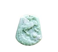 Collier pour homme avec pendentif Phoenix pivoine sculpté à la main Vert clair