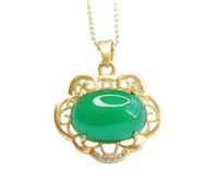 Collier pour homme avec pendentif porte-bonheur style ethnique Roi Agate verte Bijoux Zircon Accents Cuivre Plaqué Accessoires Guangzhou...
