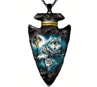 Collier pour homme avec pendentif tête de loup nordique viking nordique, tendance, chrétien, gothique, punk, amulette totem de loup, amulette vintage pour homme, cadeau d'Halloween et de Noël