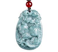 Collier pour homme avec pendentif zodiaque chinois en jadéite - Bijoux véritables talismans en jade - Cadeau pour femme - Breloque en pierre précieuse naturelle