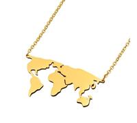 Collier pour homme, carte du monde du globe pour le jour de la Terre pour la meilleure couleur dorée