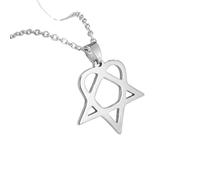 Collier pour Homme Classique Simple Personnalité Heartagram Star Coeur Pendentif Collier Homme Femmes Mode Star de David Collier Enseignants Cadeaux