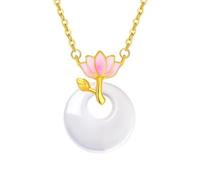 Collier pour homme, collier avec pendentif en forme de bouton de paix en jade blanc pur lotus pour femme, nouveau style chinois, sensation simple, cadeau