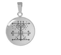 Collier pour homme, collier avec pendentif vaudou rituel autel Loa Veve Symbole Pendentif Occulte Médaillon Amulette Talisman Charm Bijoux